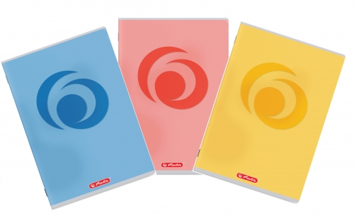 Caiet A4, 48 file, hartie 70g/mp FSC mix, dictando, Rainbow, diverse culori, Herlitz